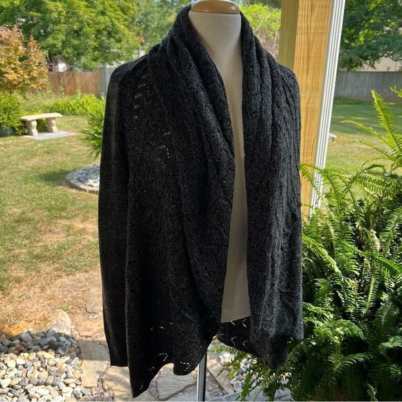 Karen Scott Cardigan Sweater Wrap Black/Gray size XM - Picture 1 of 10